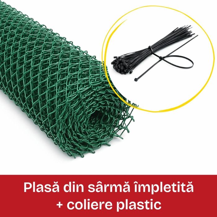 Țarc găini Rico 2x2 m din oțel și plasă rabitz, 31 kg