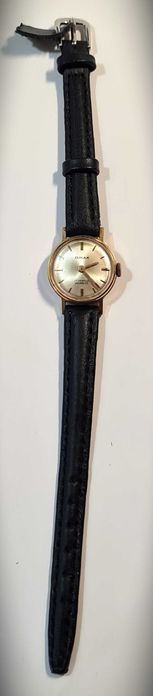 ceas de mână vintage Omax, de damă, placat cu aur, anii 70