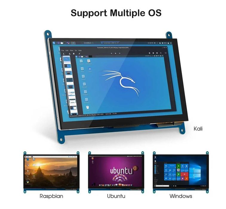 Monitor Elecrow  7 inch 1024*600 LCD Display with IPS Touch Screen