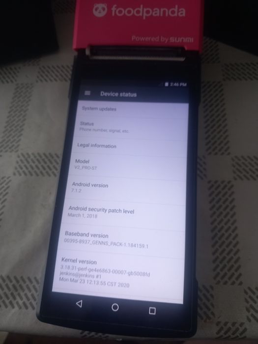 Aparat terminal de plata POS Sunmi V2 Pro , stare foarte buna , tot functional