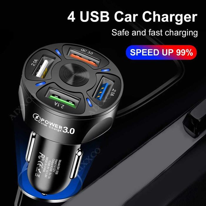 Incarcator Auto inteligent cu 4 porturi USB