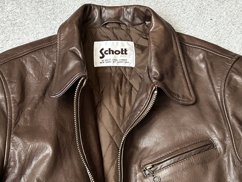 SCHOTT NYC Leather Jacket - Brown Men M