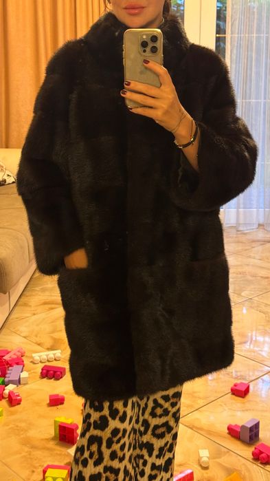 #59 Палто от норка.Визон.Яке.Елек. Естествена кожа с косъм.