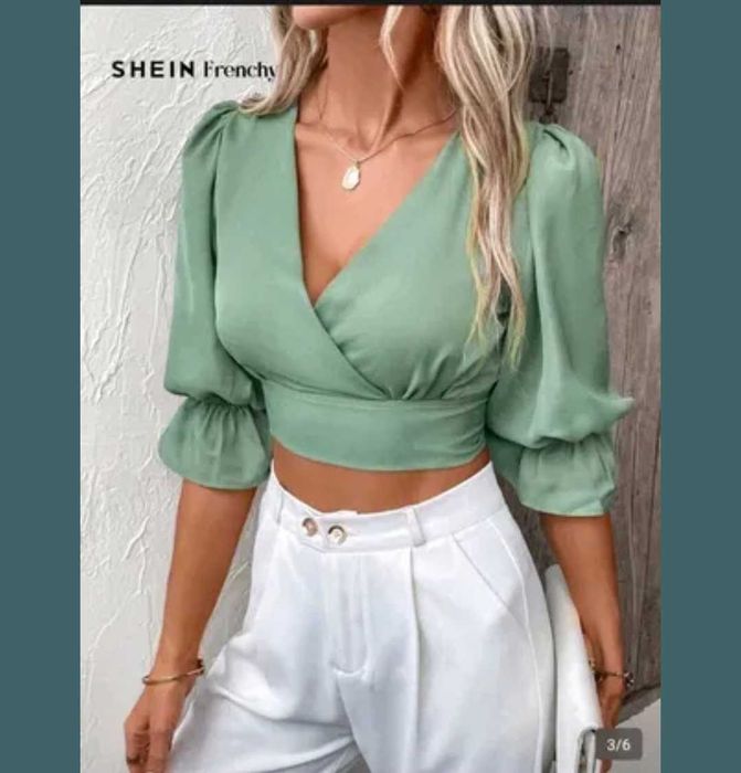 Блуза с връзки на гърба Shein