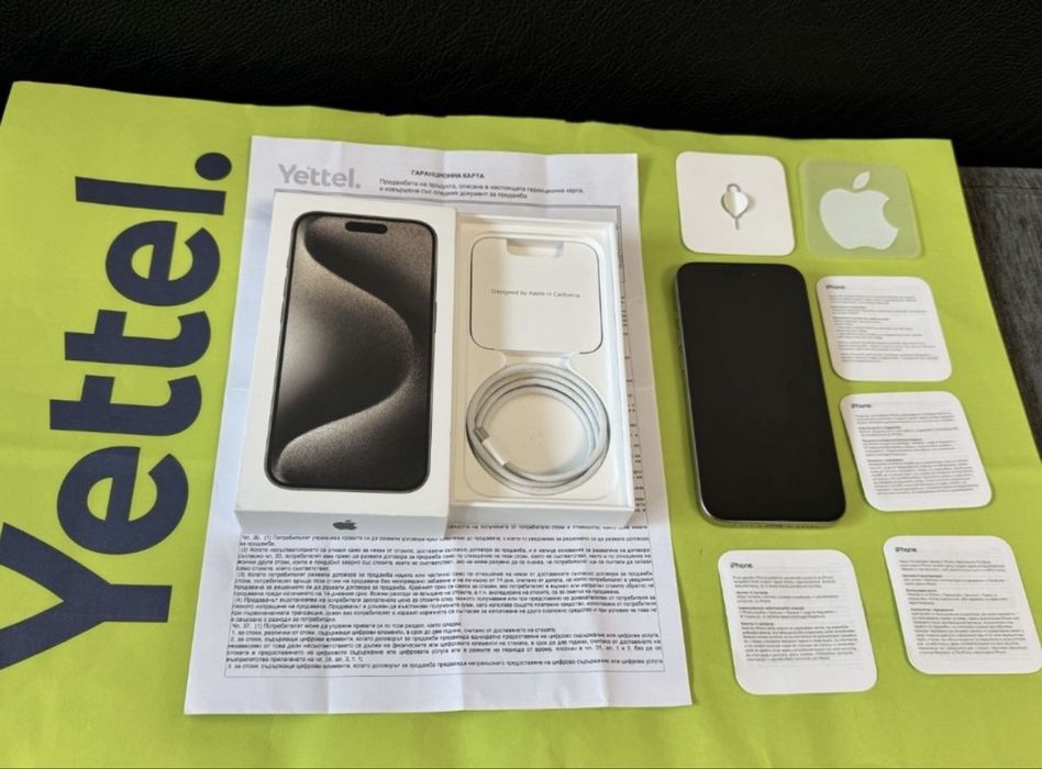 КАТО НОВ 256GB iPhone 15 Pro Гаранция от Yettel до 2026г. Natural