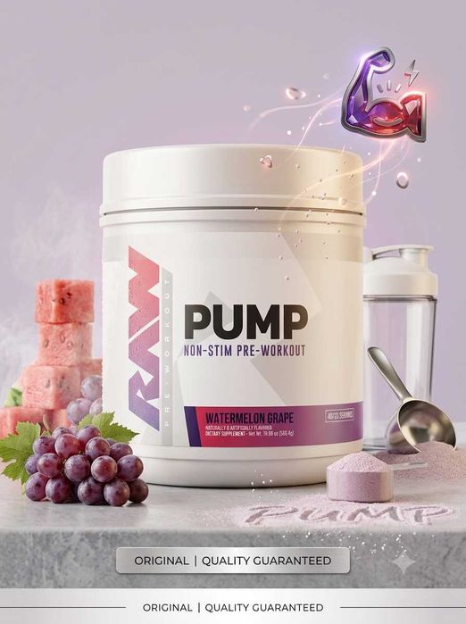 RAW Pump Non-Stim Pre-Workout Kofeinsiz eng sifatli PUMP. АМЕРИКА !