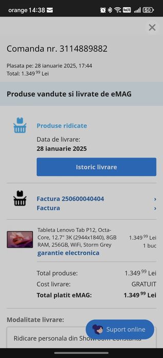 Tableta Lenovo Tab P12, 12.7" 3K, 8gb ram,  256 gb