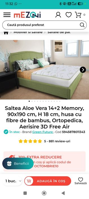 Pat cu dulap și saltea și partea de lângă