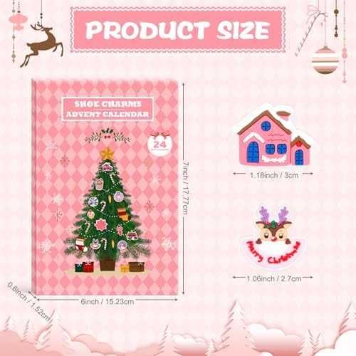 Нов Коледен адвент календар с 24 PVC шардона за обувки джапанки крокс