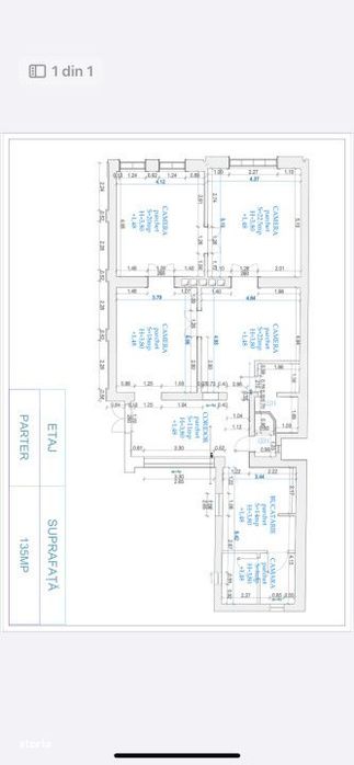 Apartament cu 4 camere circular, 135 mp, zona Piata Maria