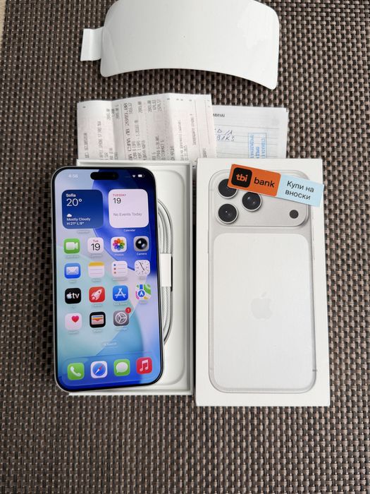 КАТО НОВ!*41€/м iPhone 17 Pro Max*Silver*ЛИЗИНГ TBI айфон 17 про макс 2г Гар!