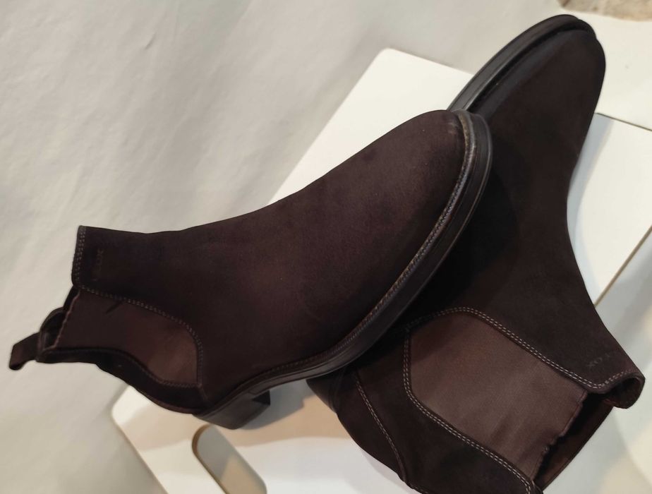 Ghete chelsea 44 plain toe GEOX piele naturala moale