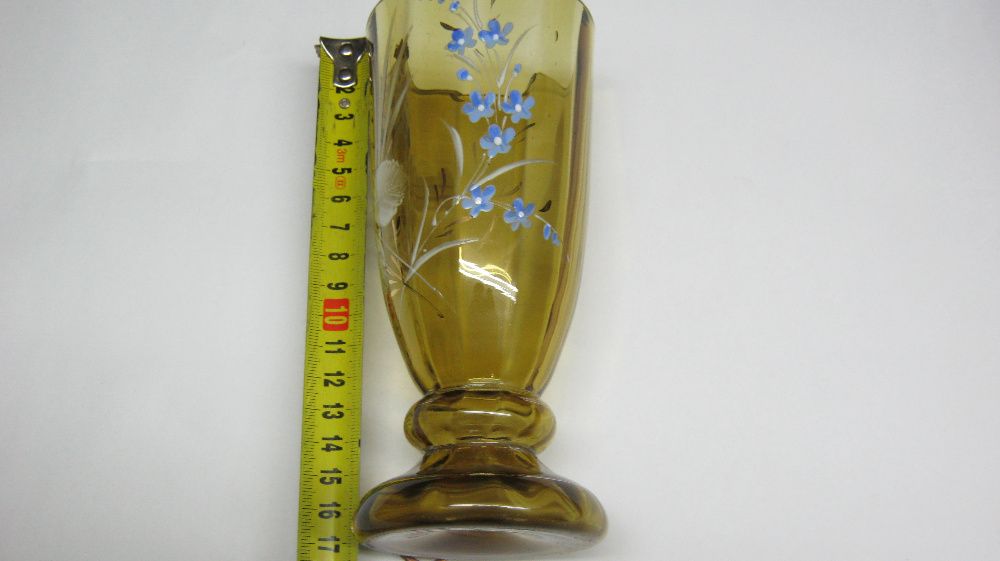 Pahar sticla,pictura manuala,1942.Cadou de botez.