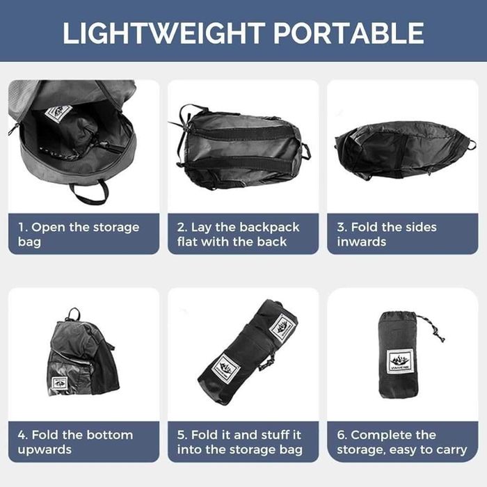 Водоустойчива, сгъваема раница 20L