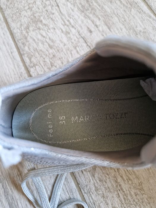 Pantofii casual Marco Tozzi, gri argintii, noi, 38