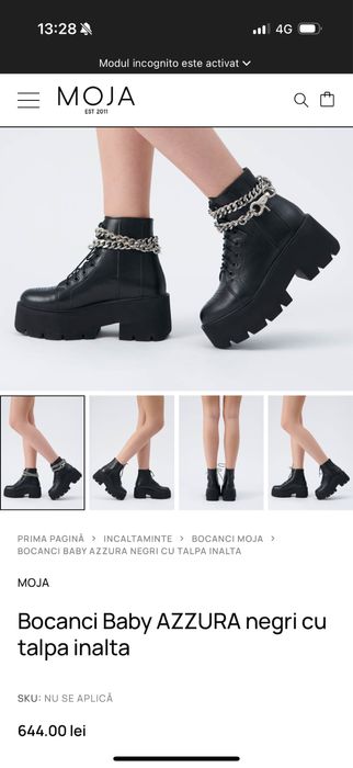 Bocanci din piele neagră MOJA baby AZZURA- 36