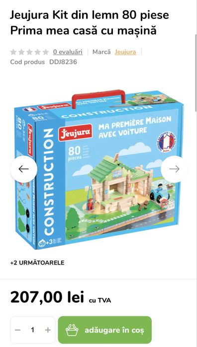 Joc constructie din lemn 80 piese