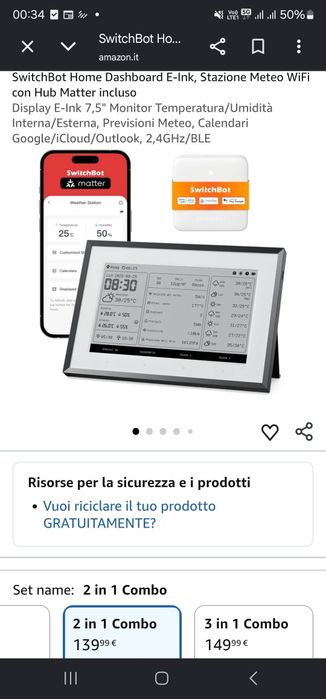 Stație meteo SwitchBot Home cu cerneală electronică