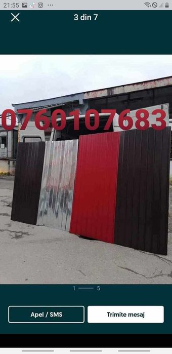 Tablă cutata colorată