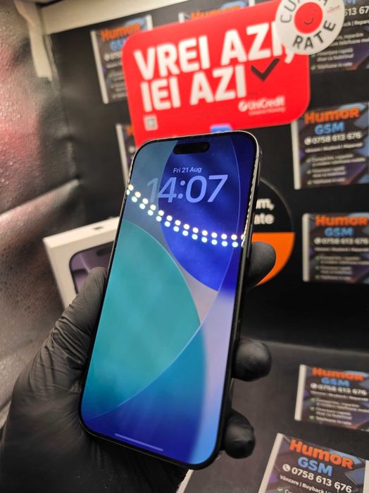 Humor GSM Ofera spre vanzare / iPhone 16 Pro / 256GB / Black Titanium / Garantie 24 luni / Rate