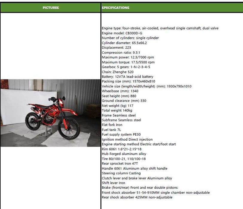 Sanchez Bandit Ендуро кросов мотор 300 Нов