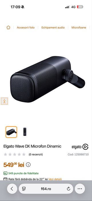 Elgato Wave DX Microfon Dinamic / Nou SIGILAT