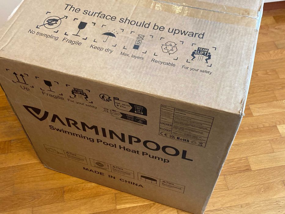 Нова Термопомпа за басейн 5.4 kW VARMINPOOL, отопление/охлаждане, WiFi