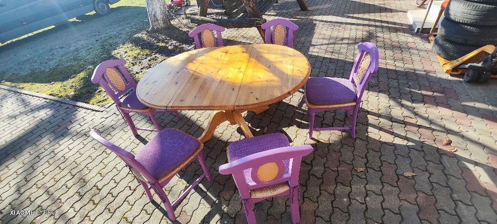 Masă cu 6 scaune MASIV