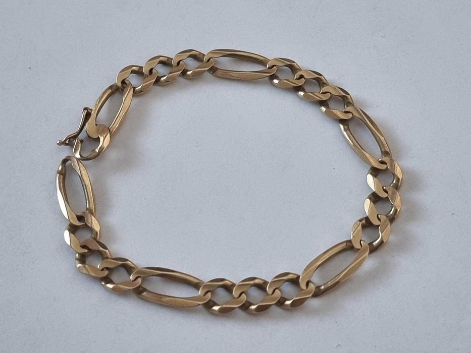 Bratara aur 16 grame / 14K / model classic Italian Figaro, SUPERBA!