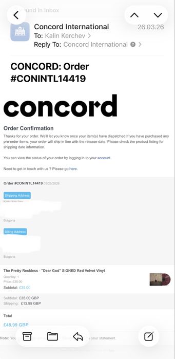 The Pretty Reckless - Dear God (Signed Red Velvet Vinyl)