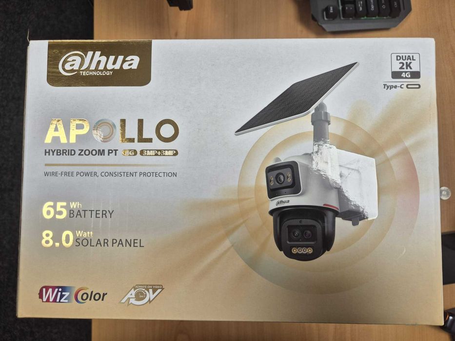 Camera supraveghere IP Dahua PTZ, 3+3MP, 4G, panou solar 8W, 65Wh, 6x, PTS2649C-PRO, SIGILAT !!