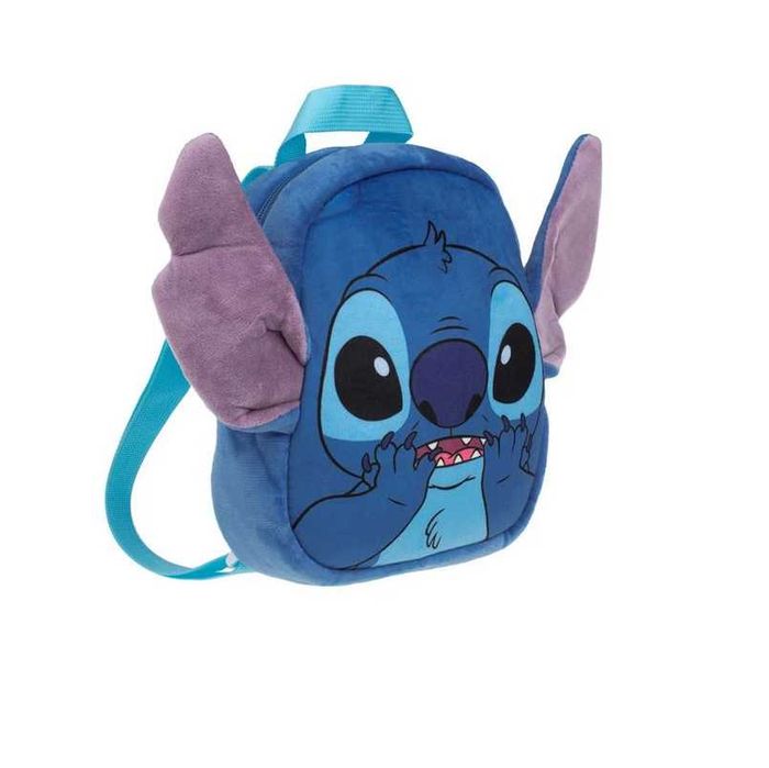 Детска плюшена раница, За деца, Stitch, Синя