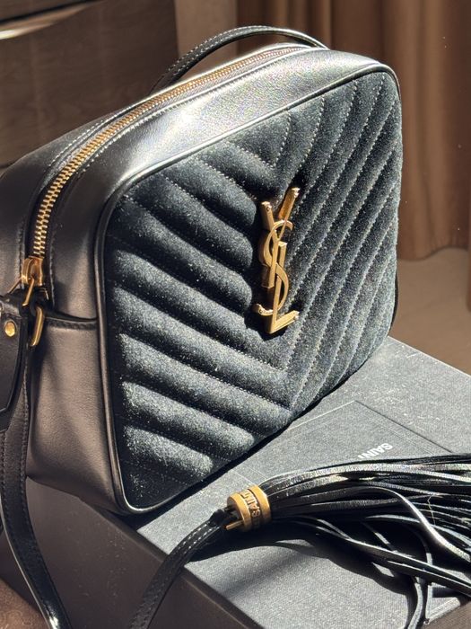 Saint Laurent YSL Lou Camera Bag бархат / кожа, оригинал