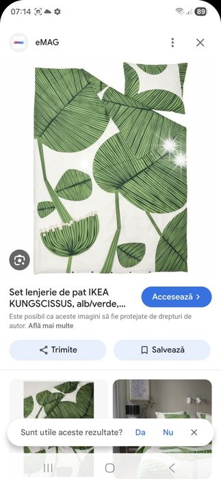 Set ikea Kungscissus 100% bumbac