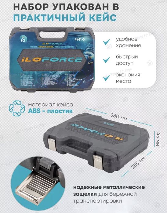Набор ключей фирмы ILO FORCE 82 предметов