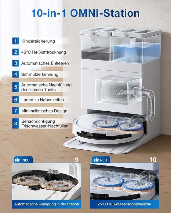 Robot aspirator cu funcție de mop ECOVACS ZeroTangle T50 Omni Gen2