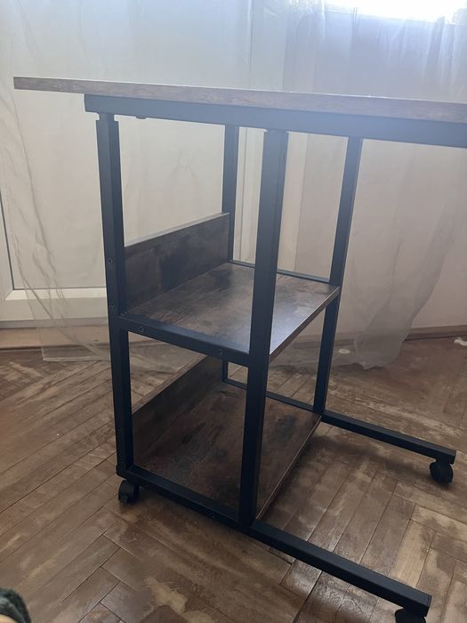 Masuta cu inaltime reglabila, maro/negru