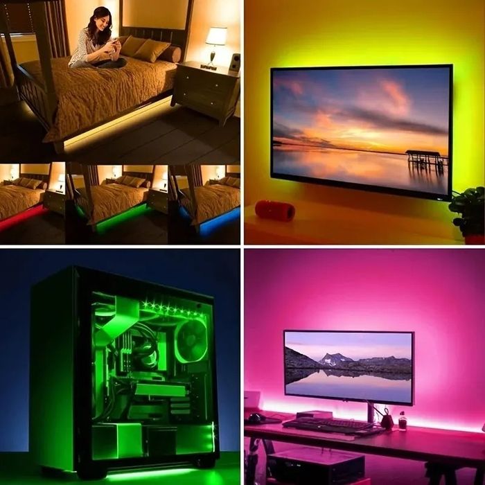 Banda led cu telecomanda 5m / RGB Banda led cu alimentare priza