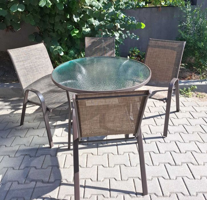 Set Mobilier Masa Rotunda+4 Scaune Terasa/Gradina JGX-062