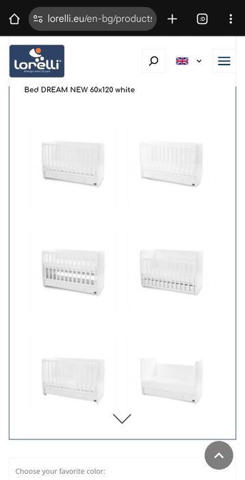 Lorelli Dream new КОШАРА (ЛЕГЛО-ЛЮЛКА) 60X120см бяло+подарък матрак