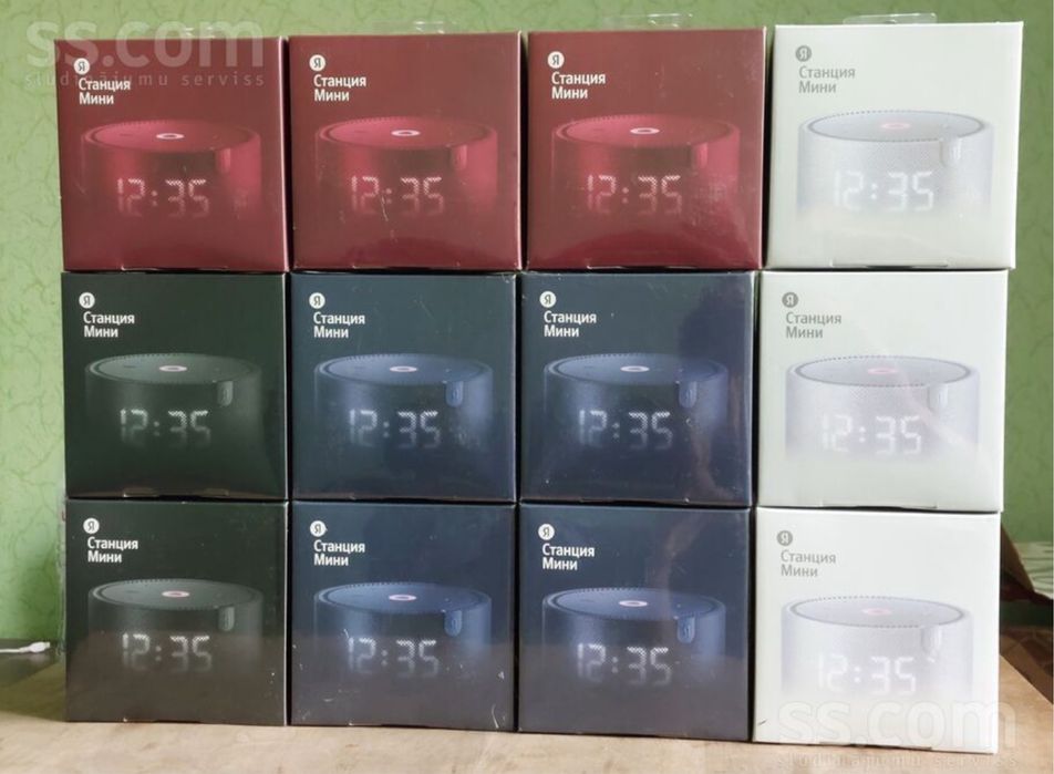 Умная колонка Яндекс Станция мини 2 с часами, голосовой помощник Алиса