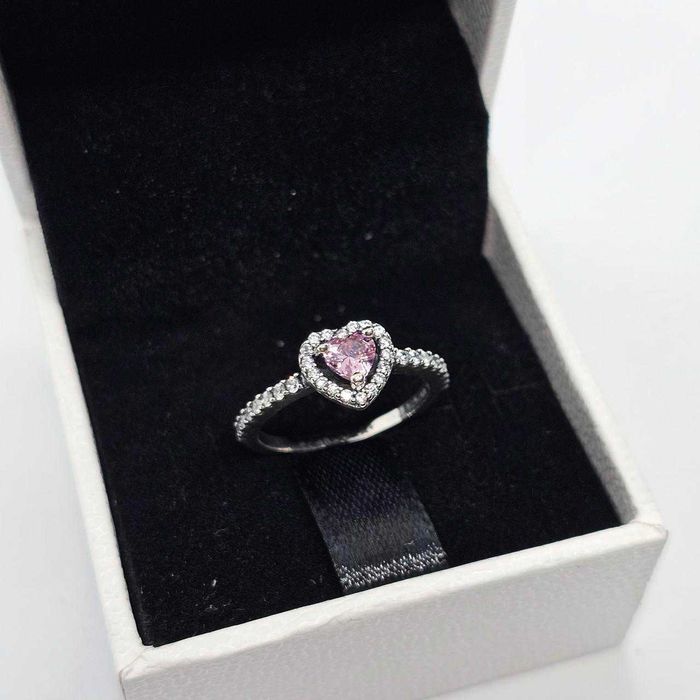 Inel Pandora Inimă Roz - Argint 925, in cutie