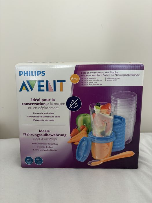 Philips Avent контейнери за съхранение на кърма/пюре + наръчник за захранване