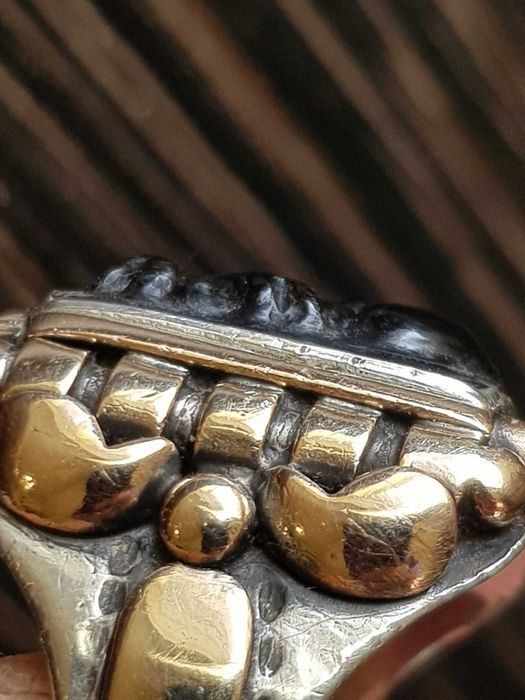 Inel vintage argint si aur ofiter german WWII