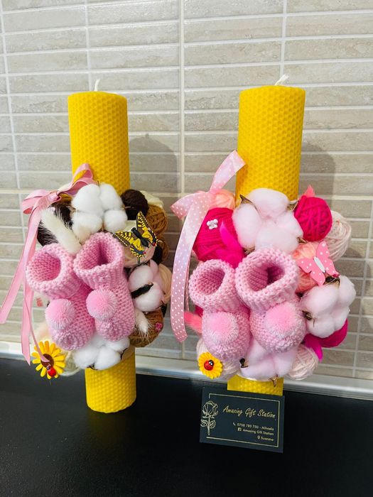 Lumânări botez din ceara naturală