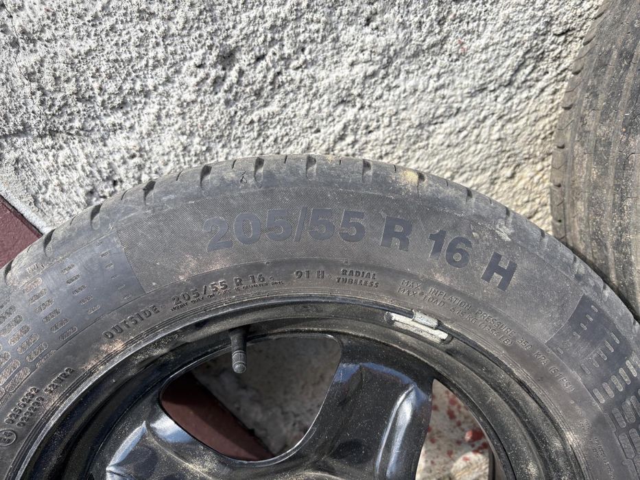 Jante originale DACIA cu anvelope Continental 205/55 R16 noi