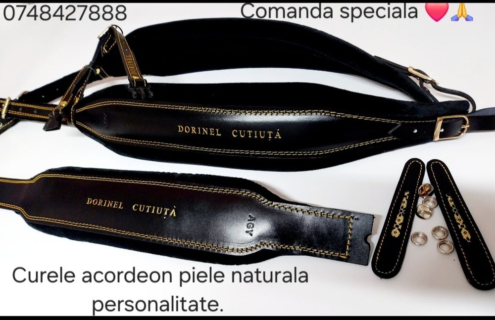 Curele acordeon piele naturală și catifea personalizate.. ..