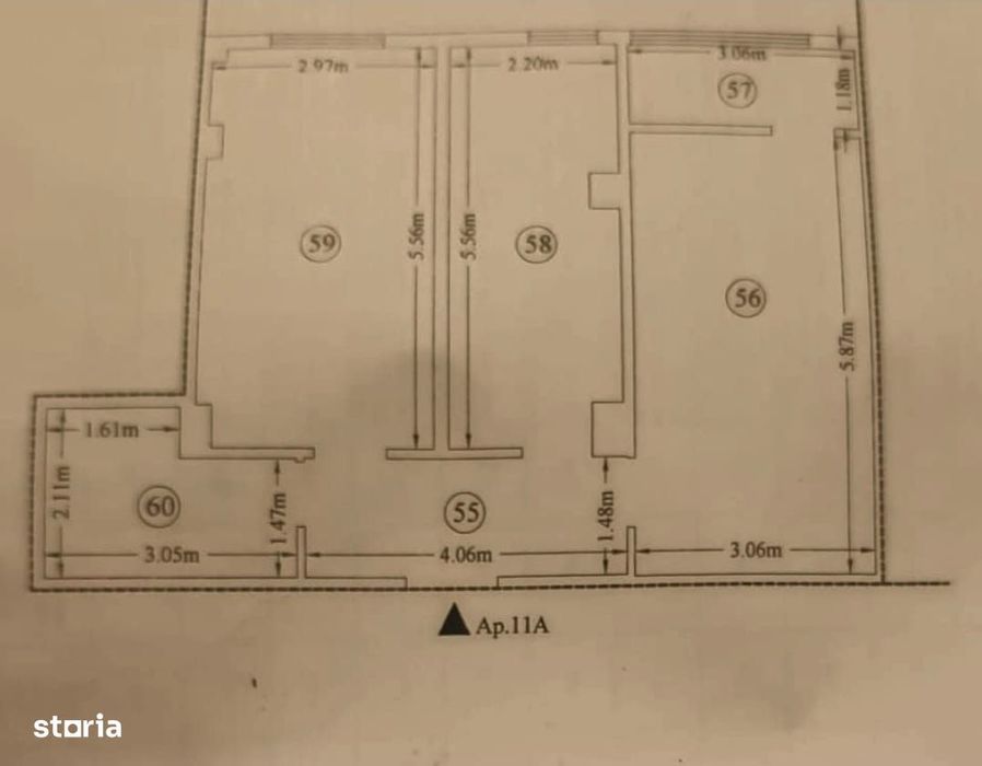 Apartament cu 2 camere, decomandat, Parter, Nicolina-Cug, 63mp, 99.800