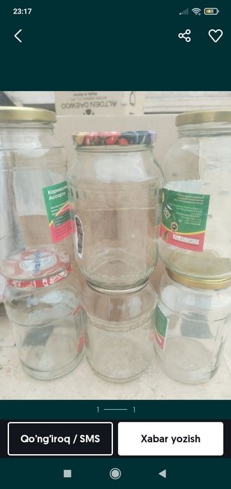 1litrlik bankalar 2mingdan sotiladi