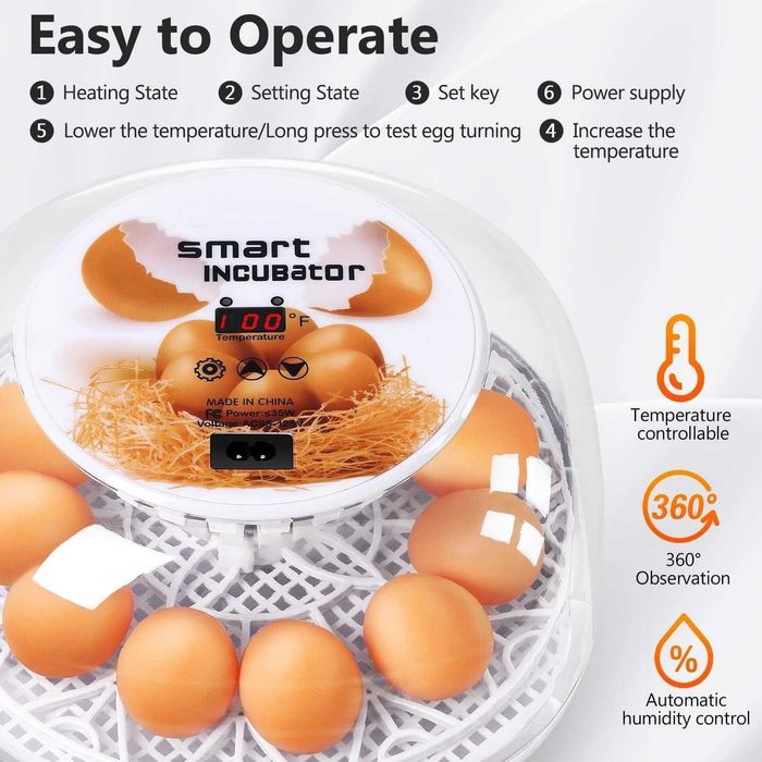 Автоматичен инкубатор 12 яйца - реф. код - 3